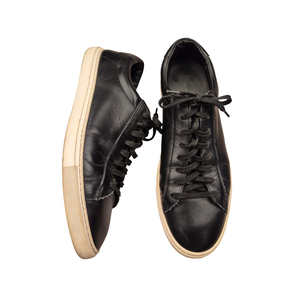 Oliver Cabell Low 1 Black Leather Minimalist Sneakers Mens Low Top Shoes Sz 8